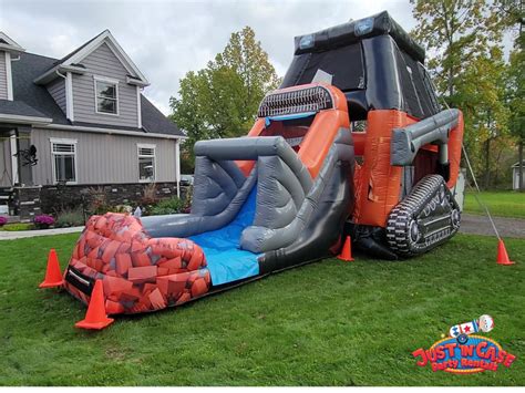 skid steer bounce house|Skid Steer Bounce House Waterslide Combo .